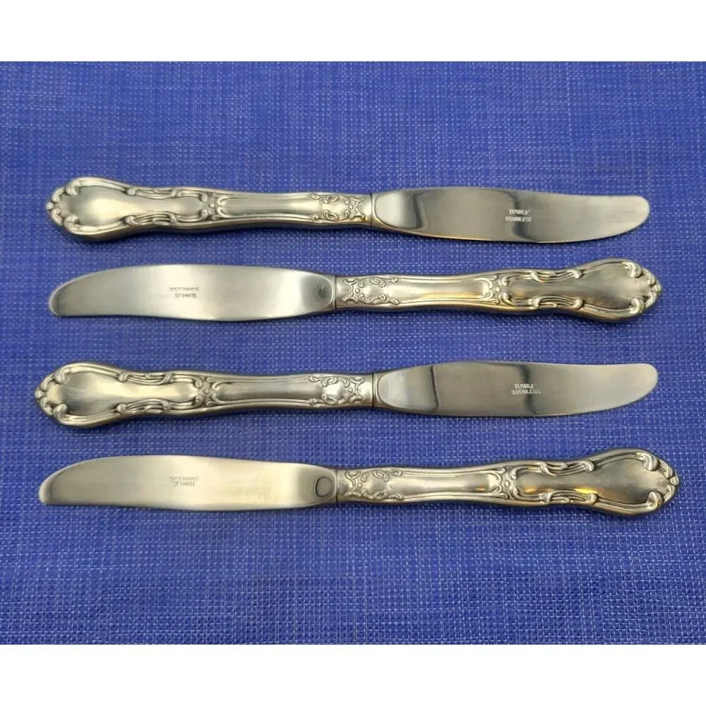Set of 4 Towle Silver Merrimack Stainless Steel USA Dinner Knives